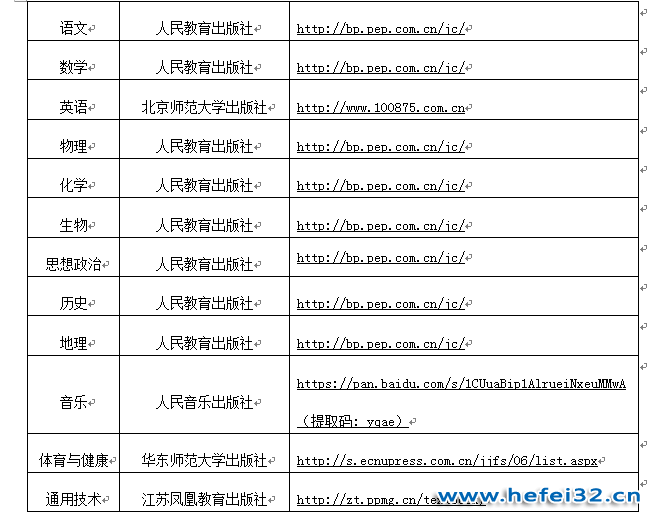 合肥三十二中延期开学第四阶段（3月2日起）线上教学安排表